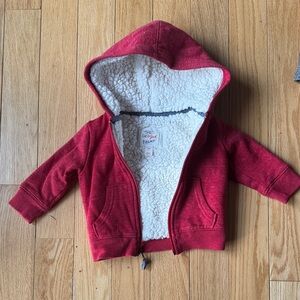 Cat & Jack Red Kids Hoodie with Sherpa Lining
